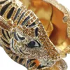 Boutique De FGG Donne eleganti Gold Tiger Clutch Minaudiere Borse da sera Borsa da sposa con diamanti Borsa da sposa Borsa da pranzo per feste 240126