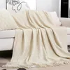 Couvertures de couleur unie, couverture de canapé en laine fine, queue de lit, sieste d'été, climatisation, noir