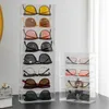 4layer Plastic Drawer Storage Box Transparent Dustproof Sunglasses Cosmetic Desktop Stationery Rack Kitchen 240130