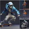 Spooky Halloween Skull Resin Ornaments Funny Home Decoration Gift Cool Motorcycle Basketball Skeleton Living Room Desk Figurines 240123