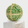 Lady Green/Srebrne Rhinestone Evening Bag Women Crystal PROUTY PROJE LADY KATETY WEDPOWE WEDPOWE TORBAGE