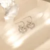 Boucles d'oreilles coréennes en argent Sterling 925, Texture peau de serpent, cœur pour femmes, ajouré, bijoux de bureau simples pour dames