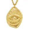 Pendentif Colliers en acier inoxydable Antique Egypte Eye Lrregular Hang Tags Collier de mode Bijoux Cadeau pour lui avec chaîne