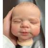 NPK 19inch Already Painted Reborn Doll Parts Quinlyn Cute Sleeping Baby 3D Painting with Visible Veins Cloth Body Included 240122