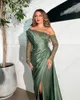 Vestidos de fiesta OIMG Green Off The Shoulderr Glitter Prom Arabia Saudita Vestidos de noche largos y brillantes Vestido de noche de boda