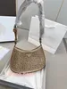 Luxurys Designer Shoulder Bags Women crystal Handbags Metallic Beads Glitter Diamonds Lady Axillary bag Crossbody ladies Purses