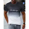 Vintage Mens T-shirt 3D Gradient Print Kort ärm toppar Summer Casual Street Fashion T-shirt överdimensionerad tee skjorta män kläder 240202