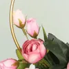 Dekorativa blommor Artificial Rose Garland Hanging Iron for Christmas Home El Shopping Mall Store (Round Pattern)