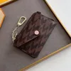 10A Mirror Premium Quality Coin Purse med dragkedja modetryck kvinnors läderkorthållare bärbara plånbok med presentförpackning 16772