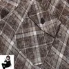 Camisas casuais masculinas manga longa listra xadrez camisa de algodão para homens mulheres de alta qualidade roupas soltas em forma de v