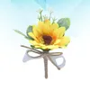装飾的な花ウェディングブライダルヒマワリのブローチ花嫁花groom布ブートニエールコサージドレス授乳用（812