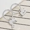 Porte-clés chat mignon porte-clés en acier inoxydable porte-clés couple amoureux animal correspondant porte-clés pendentifs cadeau de saint valentin
