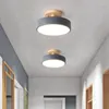 Deckenleuchten, 2 x moderne LED-Beleuchtung aus nordischem Holz, Innenleuchte, Küche, Wohnzimmer, Schlafzimmer, Badezimmer, Grau