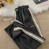 2023 baggy listrado veludo sweatpants outono masculino casual high street harem calças ginásio y2k vintage pantalones de mujer 240122