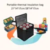 Louça portátil almoço refrigerador sacos dobráveis isolamento piquenique pacote de gelo saco térmico ao ar livre praia acampamento bebida transportadora utensílios de mesa