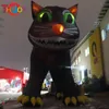 Atacado atividades ao ar livre 10m 33 pés de altura gigante inflável gato preto desenho animado com luz para decoração do dia de todos os santos