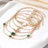 Charme Pulseiras Kisswife Luxuoso Cristal Verde Borboleta Pulseira Para Mulheres Coração Amor Cadeia Conjunto Vintage Moda Jóias Presentes