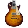 Bester Joe Perry 1959 verblasste Tabak Sunburst Flame Maple Top E -Gitarre Mahagoni Körper, cremefarben