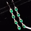 Dangle Earrings Kjjeaxcmy 925 Sterling Silver NaturalEmerald Ladies素敵なEARDROPサポートテスト