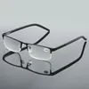 Solglasögon 2024 Metal Reading Glasses Men High Quality Business Hyperopia Women Eyewear 1.0 1.5 2,0 2,5 3,0 3,5 4.0