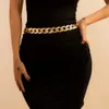 IngeSightZ Punk Plastic Chunky Thick Miami Curb Chain Body Chain Women Gold Color Sexy Harness Waist Belly Chain Belt Jewelry 240127