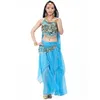 Индийский костюм, комплект из 4 предметов, вуаль для танца живота, топ, монеты, шарф, юбка, костюм для танца живота, женский 240202