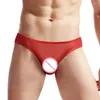 Underpants Sexy Men's Briefs Thong Sheer Mesh Breathable Bikini Underwear Comfortable U Convex Pouch High Elastic Tanga Slip