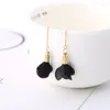 Boucles d'oreilles pendantes pour femmes, 8 couleurs, gris, rose, noir, Etc, fleur, longue chaîne dorée, pendentif, perle simulée, goutte d'eau