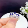 Cluster Rings KJJEAXCMY Boutique Jewelry 925 Sterling Silver Inlaid Natural Sapphire Delicate Ladies Elegant Crown Ring Support Testing