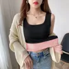 Camisoles Tanks 벨벳 열 상판 겨울 두껍게 날씬한 슬림 여성 단수 민소매 카미솔 가을