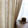 Modernt linne ren gardin för vardagsrum sovrum ren färg bomullslinne gardin tyg anpassad storlek halvskugga ramie tyll 240129