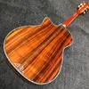 Akustik Gitar 41inch 6strings Tüm Koa Ahşap Gül Ağacı Klavye Gerçek Abalon Kakmı Destek Özelleştirme Freeshippings