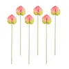 Decorative Flowers 6 Pcs Simulation Anthurium Andraeanum Arrangement Injection Molding