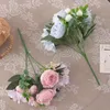 Kwiaty dekoracyjne 1pcs hortensea piwonia fałszywa symulacja kwiatów bukiet scena ślubna dekoracja ręki panny młodej sztuczna