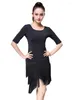 Stadiumkleding Effen Kleur Latin Dance Praktijk 2 stuks Set Halloween Kostuum Vrouwen Ballroom Kwasten Rokken Klassieke Middenmouwen Jazz Tops