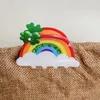Hårklipp hangzhi färgglada moln regnbåge grepp klipp bb tecknad kreativ haj ines födelsedagspresent tillbehör för kvinnor flicka