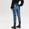 Spodnie damskie moda czarne zimowe ciepłe spodnie kobietom błyszczące 2024 noszenie śniegu wodoodporne wiatroodporne