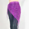 Stage Wear Sparkly Belly Dance Costumes Sequins Tassel Hip Scarf For Women Dancing Waist Chain Triangle