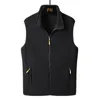 FGKKS automne hommes gilet décontracté veste couleur unie col montant polaire gilet pêche randonnée Couple chaud gilet manteau mâle 240118