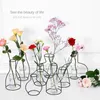 Vases 2 pièces rétro ligne de fer fleurs artificielles arrangement de fleurs séchées artisanat accessoires ornements créatifs maison