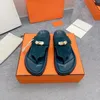 Chinelos sapatos de praia para mulheres homens verão natural criança camurça plataforma decoração de metal slides plana flip flops designer