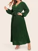 Grande taille femmes vêtements automne hiver élégant manches longues femme Maxi robe fête vacances mode robe de noël 240201