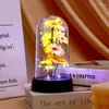 Dekorativa blommor Solros Night Light Eternal Flower Glass Cover Lamp Shade Rose LED FOLY Creative Desktop Decor