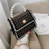 Avondtassen Elegante Kralen Pu Leer Vrouwen 2024 Mode Parel Draagbare Keten Crossbody Handtas Dame Trend Handtassen Portemonnees