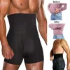 Contrôle du ventre pour hommes Shapewear Shorts taille haute minceur Anti-bouclage sous-vêtements corps Shaper culotte sans couture Boxer bref Corset 240126