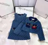 meisjes jurken sets 2022FW vroege herfst denim jassen met geplooide rokken jassen met lange mouwen merk designer korte kinderjas fash8222930