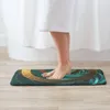 Tapis de porte d'entrée avec bracelets fractaux turquoise en cuir filaire, joli tapis de bain