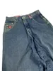 Jnco Jeans Y2K Harajuku Hip Hop Mektubu İşlemeli Vintage Bol Kot Pantolon Pantolon Kadın Goth Yüksek Bel Geniş Pantolon 240126
