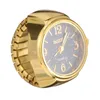 Cluster Rings 1 Pc Retro Shaped Watch Fashion Exquisite Quartz Couples For Man Women (Golden Black)