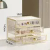 Boîtes de rangement Acrylique Maquillage Organisateur Boîte Cristal Cosmétique Titulaire Étanche À La Poussière Rouge À Lèvres Brosse Bijoux Soins De La Peau Organisateur